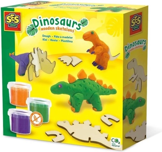SES Plastilină de modelat – dinozauri din lemn