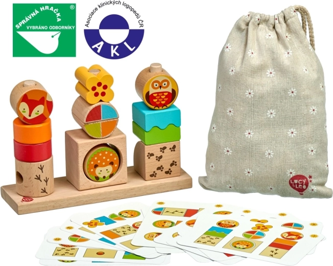 Lucy & Leo Ziua și noaptea – puzzle din lemn cu modele