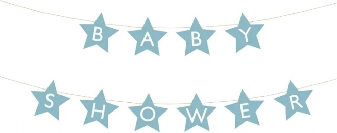Banner pentru baby shower cu steluțe – Albastru deschis