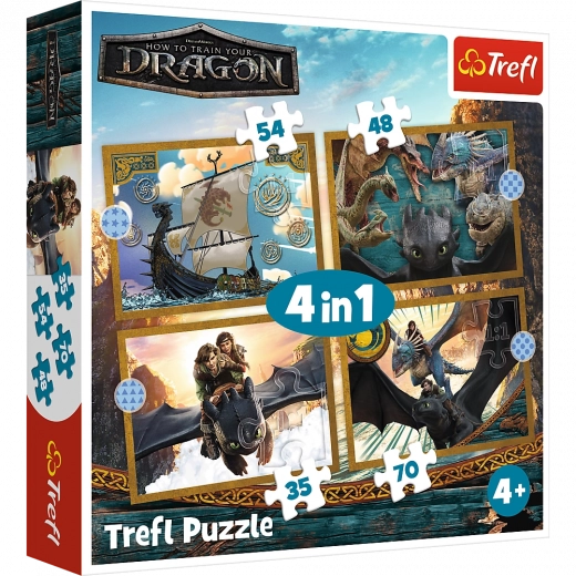 Puzzle Zile de dragoni - 4 în 1
