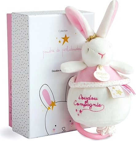 Set cadou – iepuraș roz din pluș cu melodie 14 cm