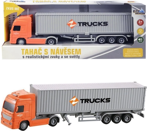 Camion cu container cu lumină și sunet