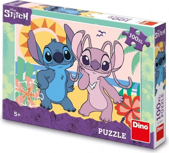Dino puzzle Stitch pe plajă 100 de piese XL