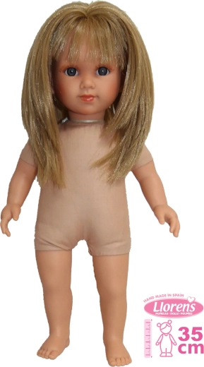 Păpușa Elena realistă Llorens cu corp moale din material textil 35 cm
