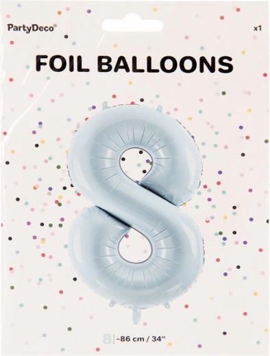 Balon din folie numărul 8 albastru 86 cm