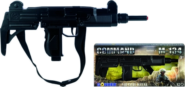 Pistol-mitralieră de poliție din metal pentru capse, 12 focuri