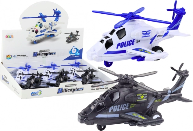 Elicopter de poliție cu propulsie prin frecare, lumină și sunet