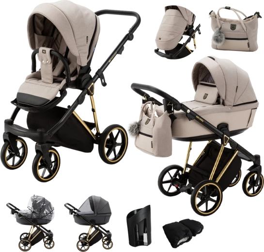 Adamex Belissa Special Edition cărucior combinat beige/gold