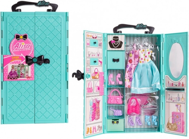 Masă de toaletă cu accesorii Albastru