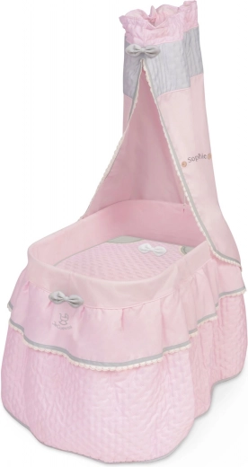 Pătuț mobil pentru păpuși cu baldachin și plăpumioară Sophie – DeCuevas