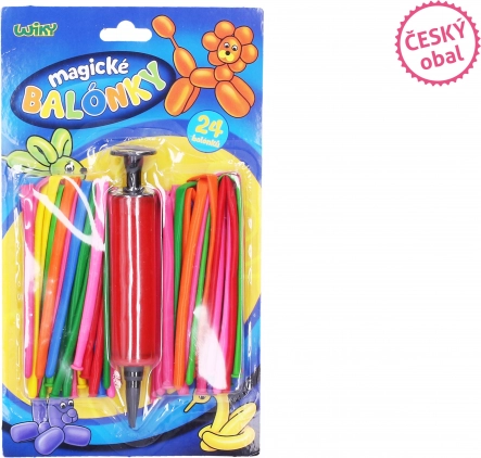 Set de baloane magice 24 buc cu pompă – ambalaj în limba cehă