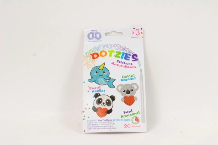 Diamond Dotz Love You Chums – set de autocolante pentru broderie cu diamante (3 buc.)