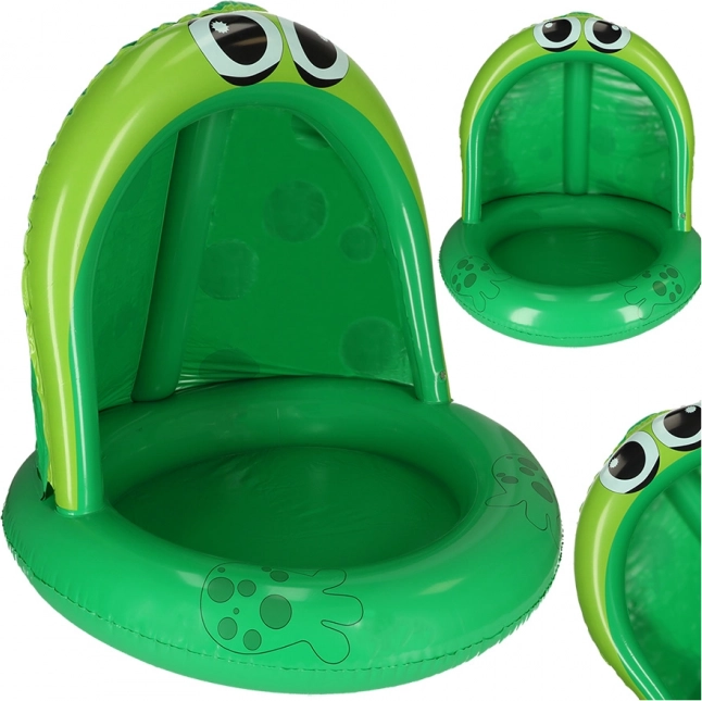 Piscină gonflabilă pentru copii în formă de broască cu baldachin