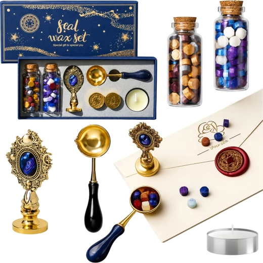 Set elegant pentru sigilare cu ceară cu ștampilă