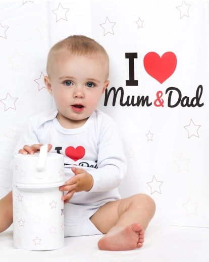 Imprimeu original „I Love Mum and Dad“