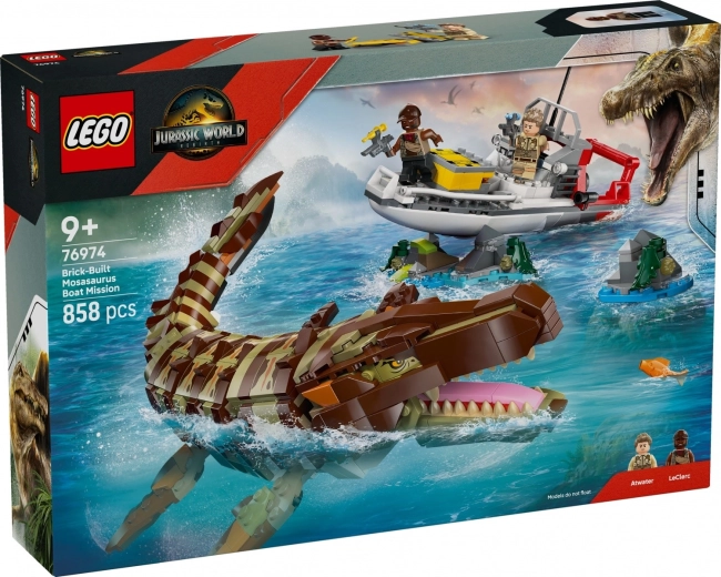 LEGO Jurassic World Misiune pe mare și model de mosasaur