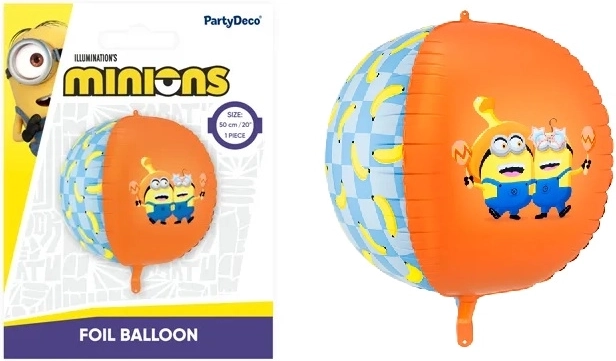 Balon din folie Minionii în formă de minge 75 cm mix - 1 bucată