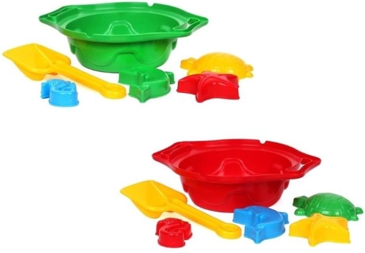 Set de nisip K TechnoK cu sită, lopățică și forme