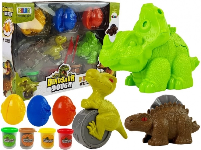 Set Ciastolina Ouă Dinozaur 12 Piese 4 Culori