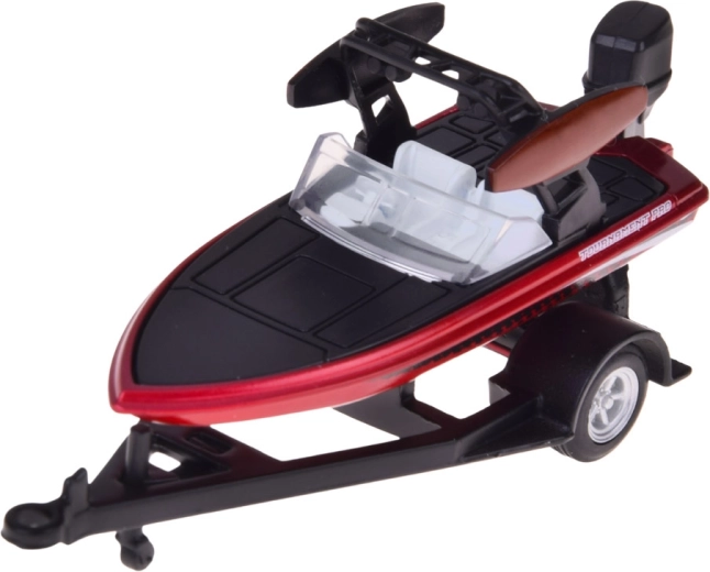 Barcă cu motor detaliată cu motor exterior