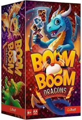 Trefl Boom Boom Dragoni – joc de cărți de observație cu sonerie