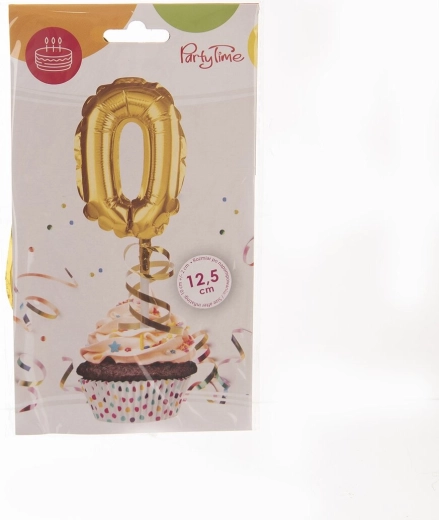 Balon din folie cifra 0 auriu 12,5 cm