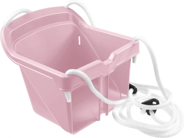 Leagăn pentru copii din plastic cu bară de siguranță, roz