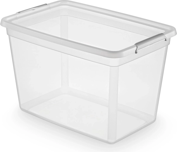 Basestore cutie de depozitare cu capac și cleme 60 l (58 × 39 × 35 cm)
