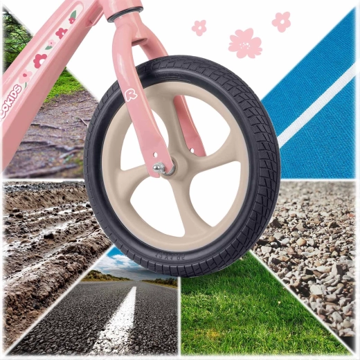 Roți EVA de 12" care nu se sparg – confort fără întreținere