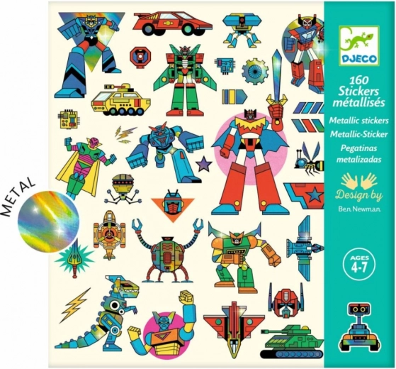 DJECO Autocolante Metalice Roboți