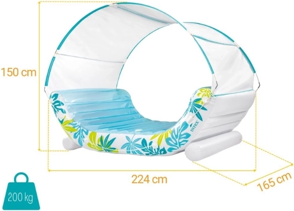 Insulă plutitoare gonflabilă cu copertină Tropical