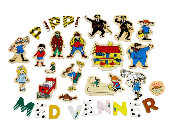 Pippi litere și imagini magnetice – set educativ din lemn