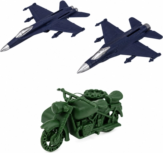 Avioane și motocicletă pentru acțiune la sol și în aer