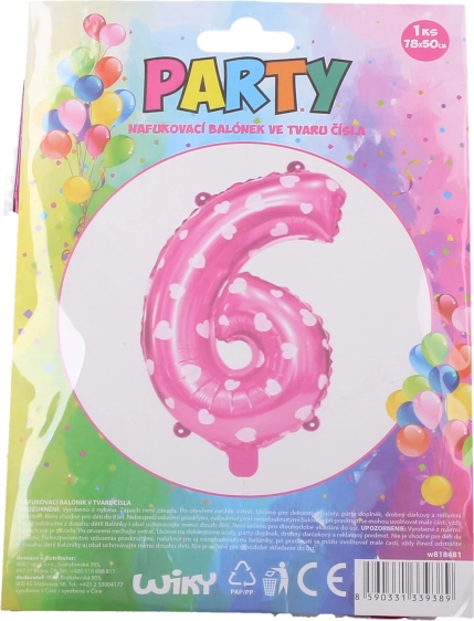 Balon gonflabil cifră 1 cu inimioare – Roz