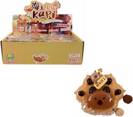 Jucărie de strâns capibara – antistres, tip „squishy” (12 buc. în display)
