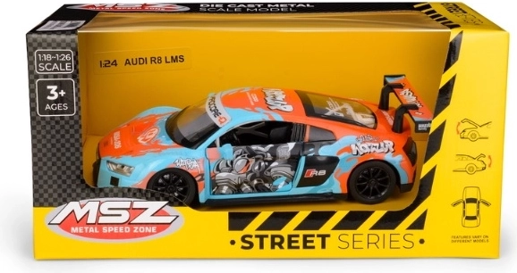 MSZ Audi R8 LMS WASA model al unei mașini albastre la scara 1:24