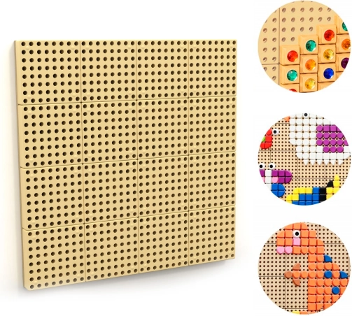 Masterkidz tablă educațională murală STEM cu panou de montaj 80 × 80 cm