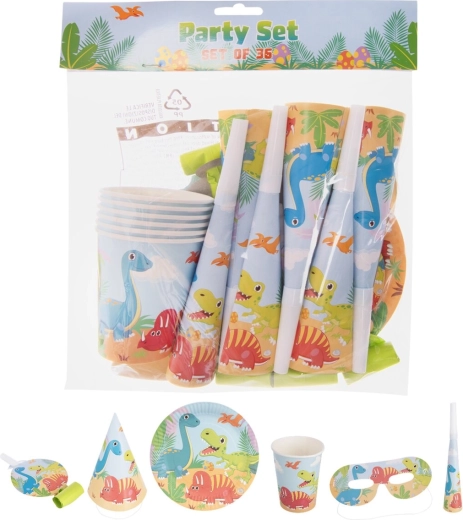 Set de petrecere din hârtie Dino (36 buc.)