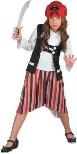 Costum de carnaval pirată pentru fete, mărimea L (130–140 cm)