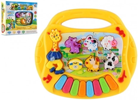Pianko animale din plastic 17 cm, vorbitor în engleză, pe baterii, cu sunet și lumină, în cutie 19x16,5x5 cm