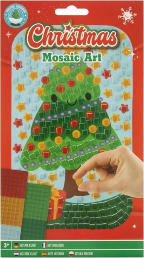 Tablou mozaic de Crăciun – brăduț 14 × 23 cm
