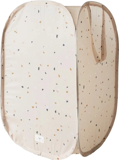 3 Sprouts coș de depozitare pliabil recycled terrazzo beige