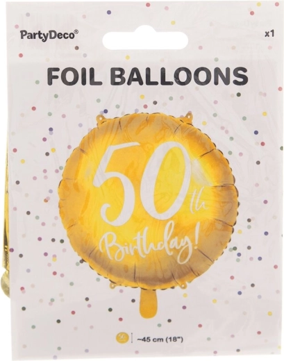 Balon folie numărul 50 auriu 45 cm