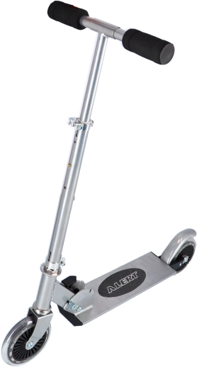 Trotinetă pliabilă din aluminiu cu mânere din spumă, frână de picior și capacitate de 50 kg