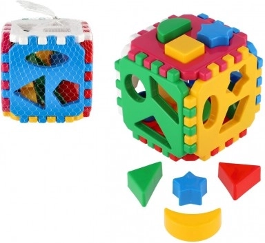 Cub din plastic cu forme 12 × 12 cm în plasă