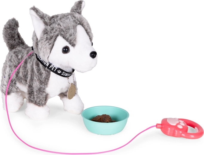 Merge, dă din coadă și mișcă din cap