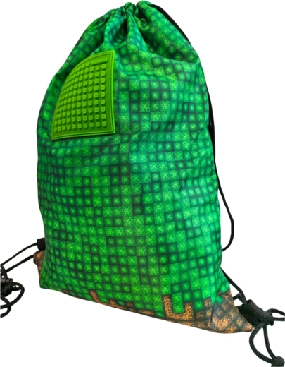 Pixie Crew sac verde de spate Mine&Craft cu pixeli