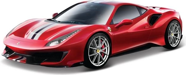 Bburago Ferrari 488 Pista Race & Play mașină sport metalică roșie la scara 1:24