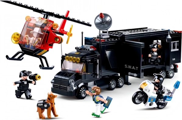 SLUBAN poliție SWAT bază mobilă cu elicopter și motocicletă