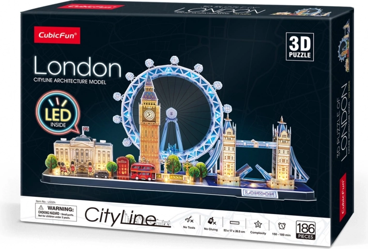 Puzzle 3D luminos CityLine panorama Londra 186 piese